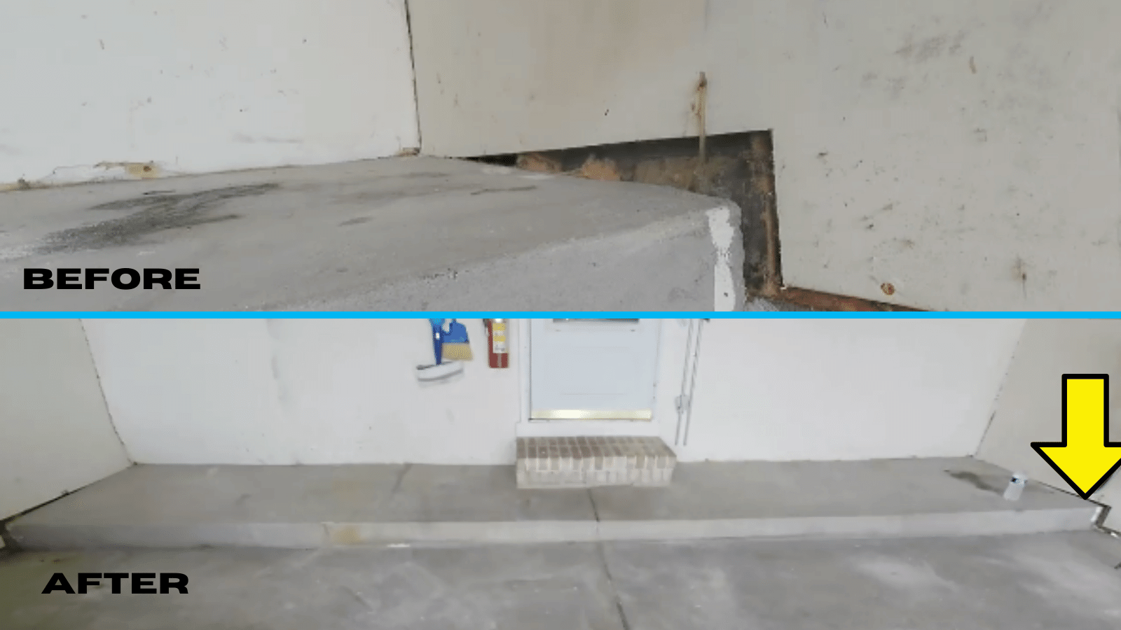 The before and after of sinking concrete lifting