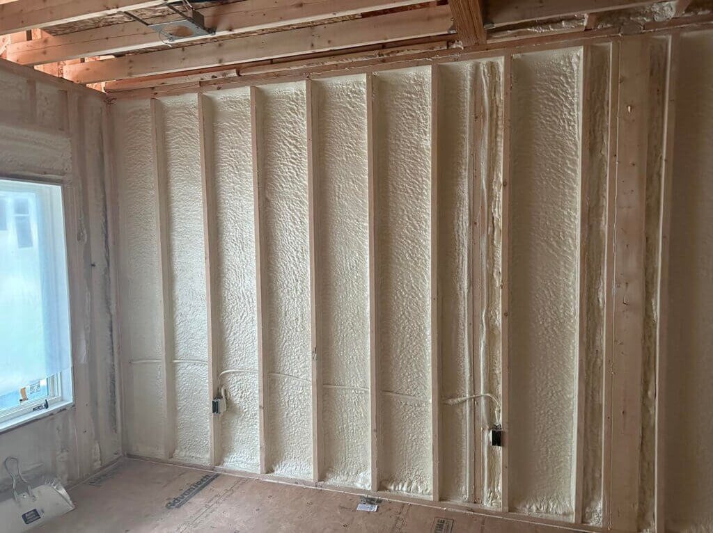 The final result of indoor air quality improving spray foam insulation. 
